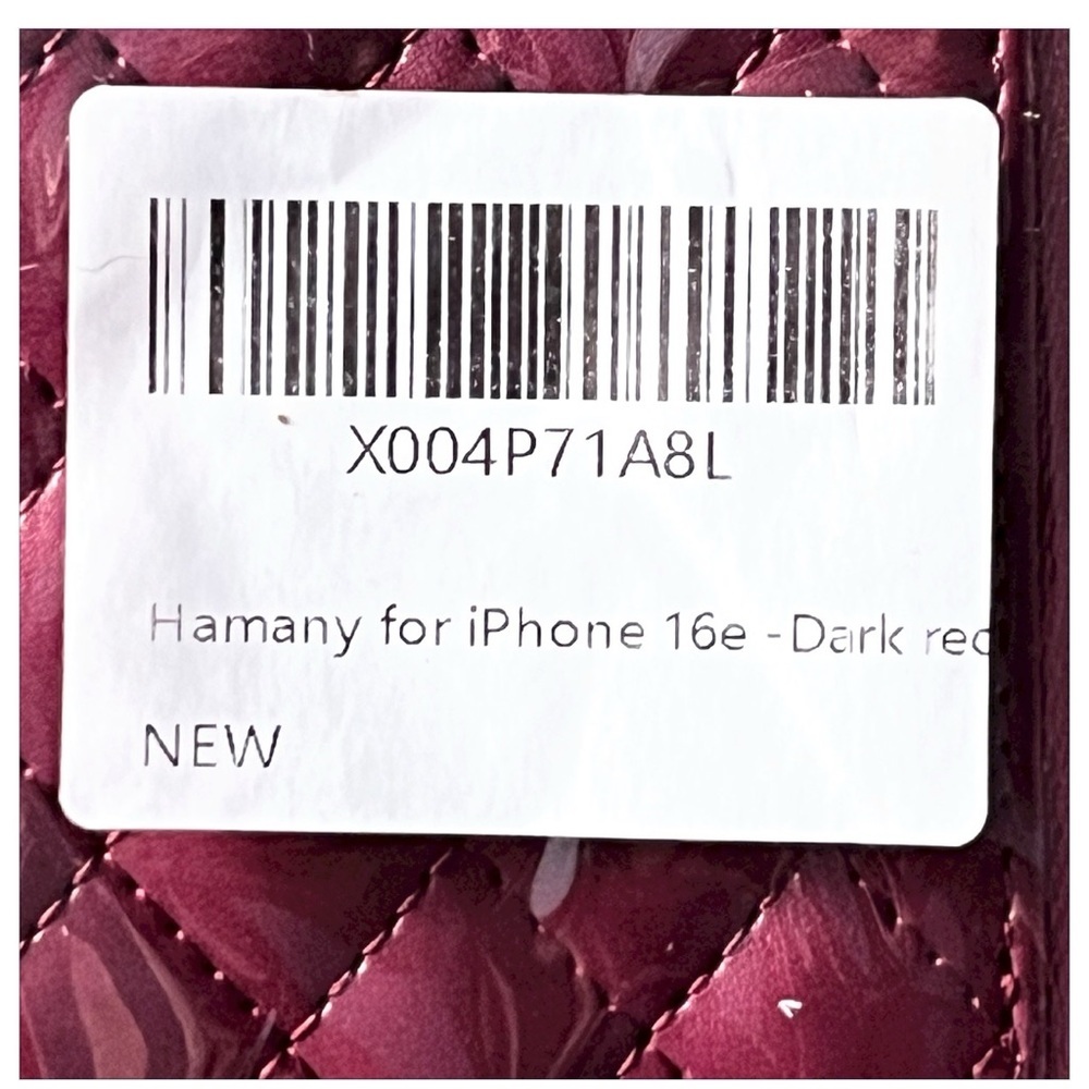 NIP Hamany iPhone 16e Wallet Card Case Crossbody With Strap Dark Red - Picture 7 of 11